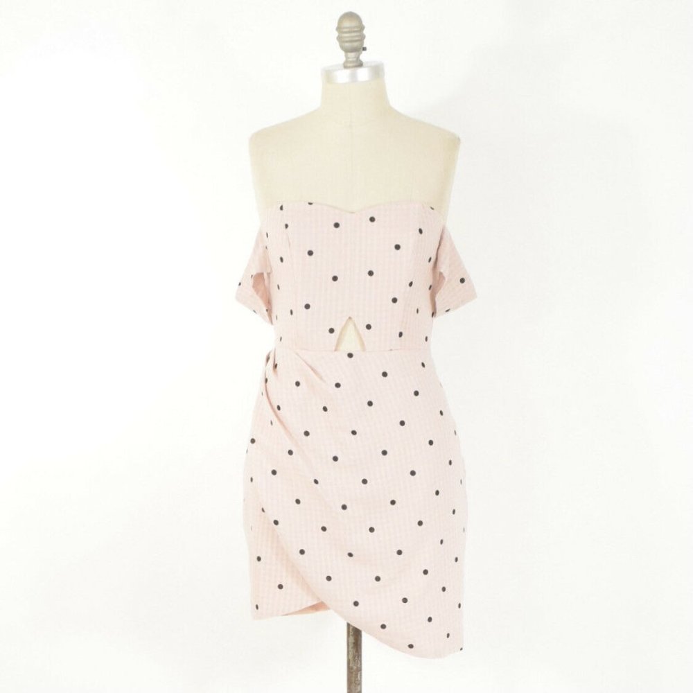 Here comes the Sun Polka Dot Cold-Shoulder Dress